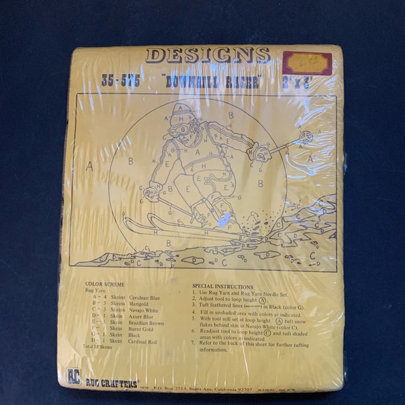 Other - Vintage 1976 Rug Crafters downhill racer yarn rug pattern